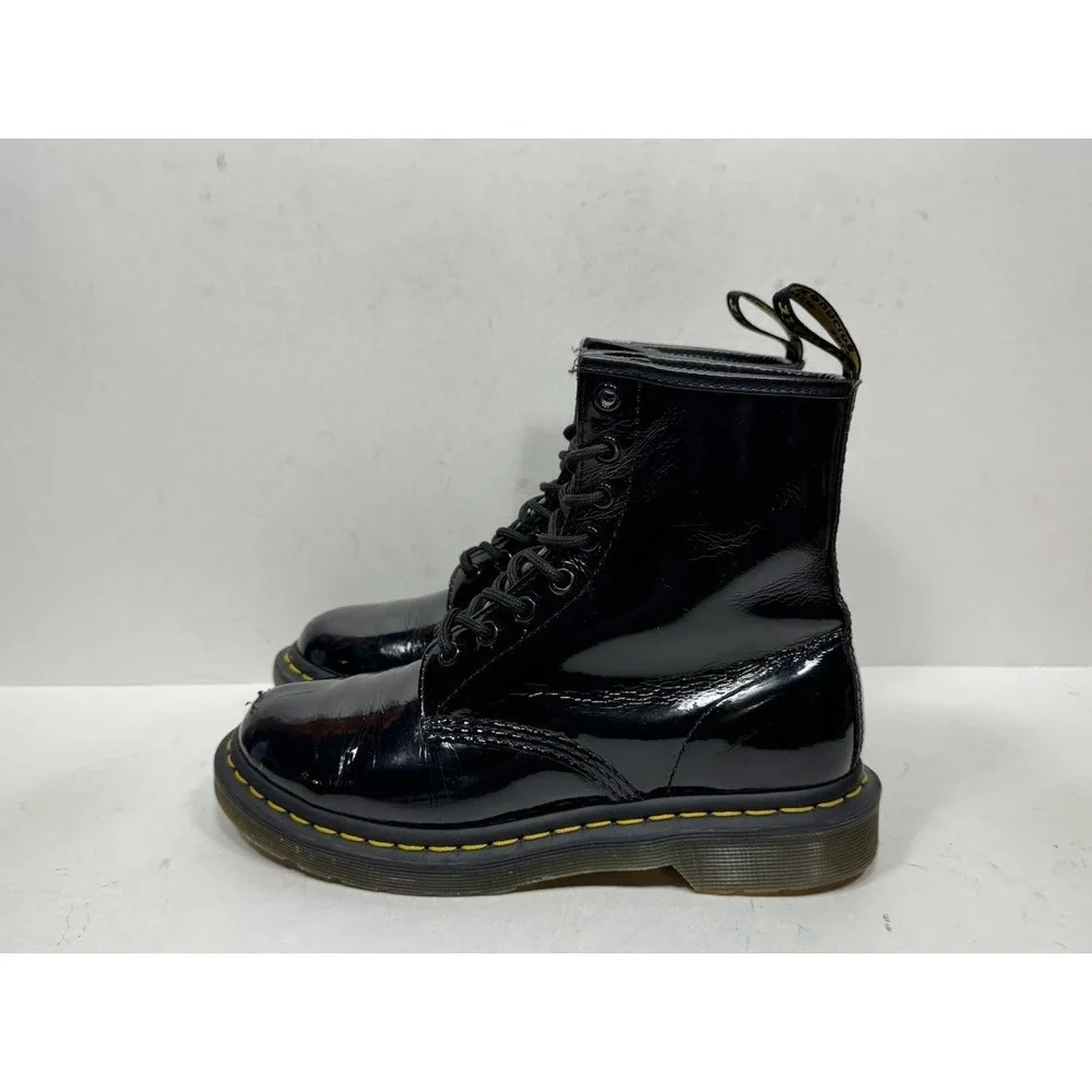 Doc Dr. Martens 1460 Patent‎ Leather Women's 7 8-Eye Boots Black 11821